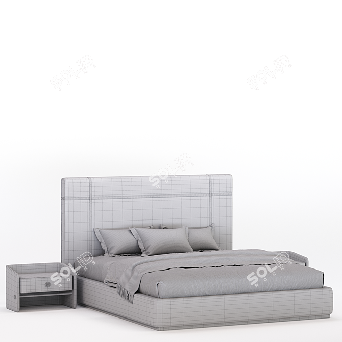 Modern Minimalist Gaye Bed Collection 3D model image 5
