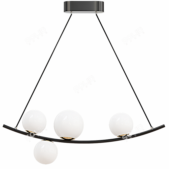 Sleek Modern Dino Light Fixture 3D model image 1