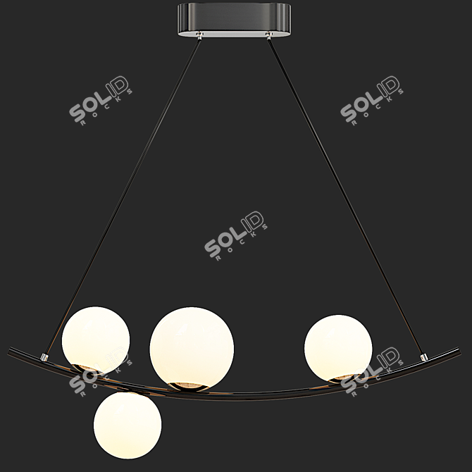 Sleek Modern Dino Light Fixture 3D model image 2
