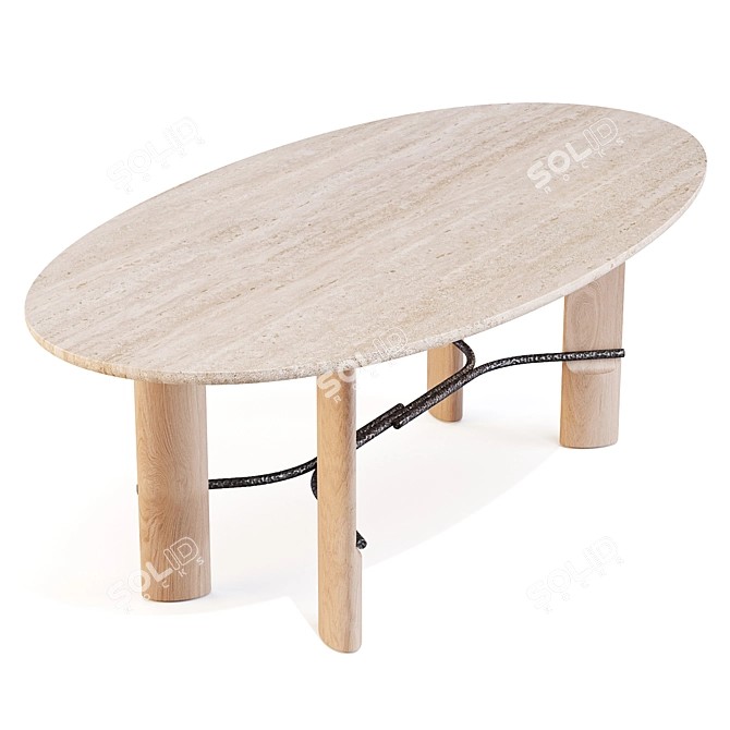 Modern Elegant Dining Hub Table 3D model image 5