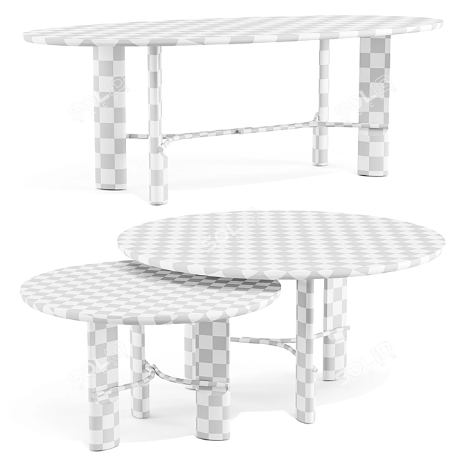 Modern Elegant Dining Hub Table 3D model image 6