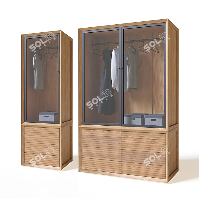 Joaquin Double Wardrobe: Dual Functionality 3D model image 1