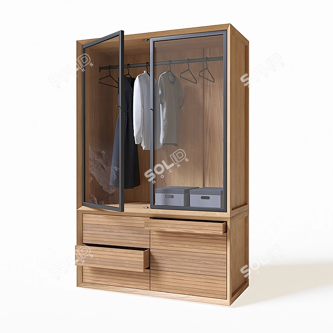 Joaquin Double Wardrobe: Dual Functionality 3D model image 2