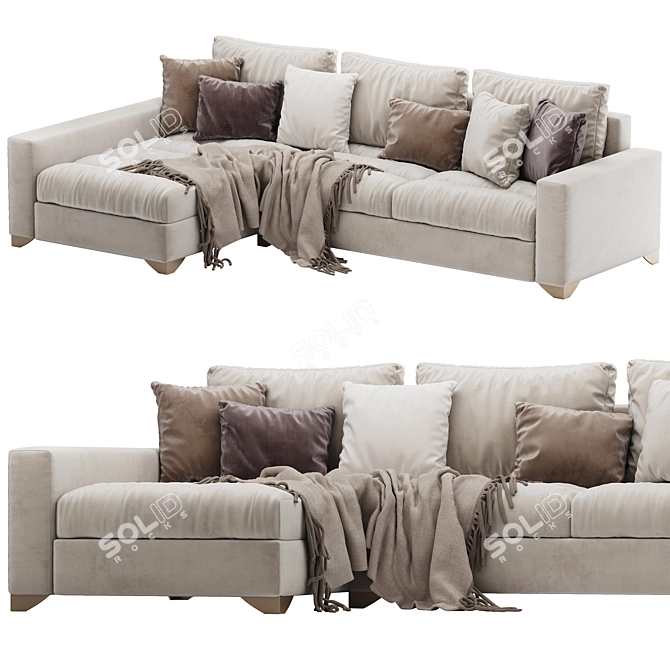 Modern Corner Sofa 3D Model 3D model image 1