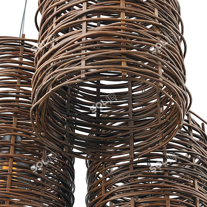 Wicker Lamp with UVW Mapping 3D model image 3