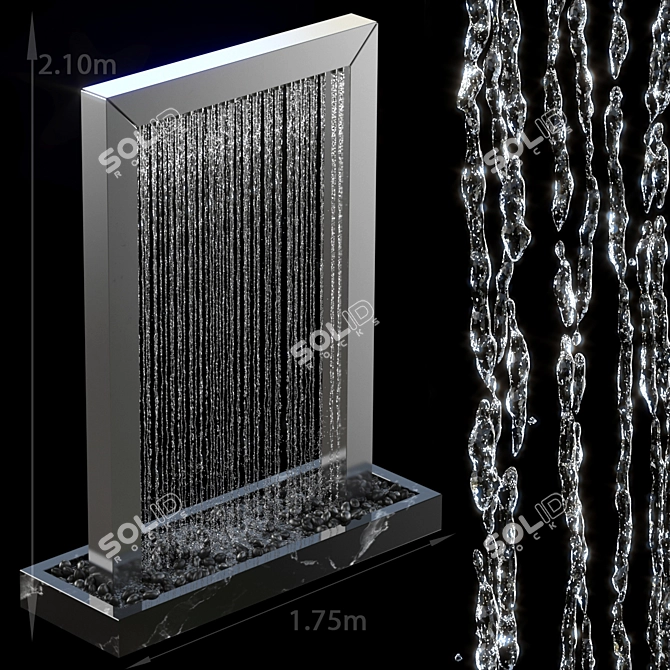 Zen Cascading Waterfall Fountain 3D model image 1