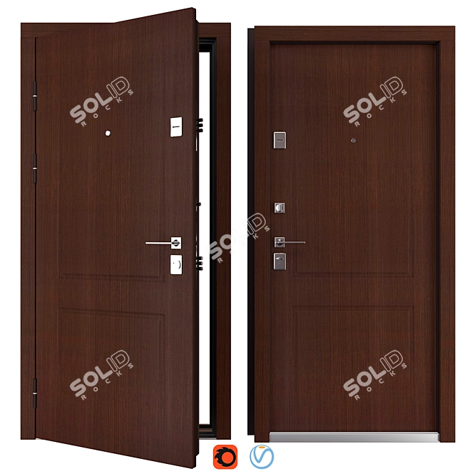 Priority (Abvehr) Metal Door 900x2050mm 3D model image 1