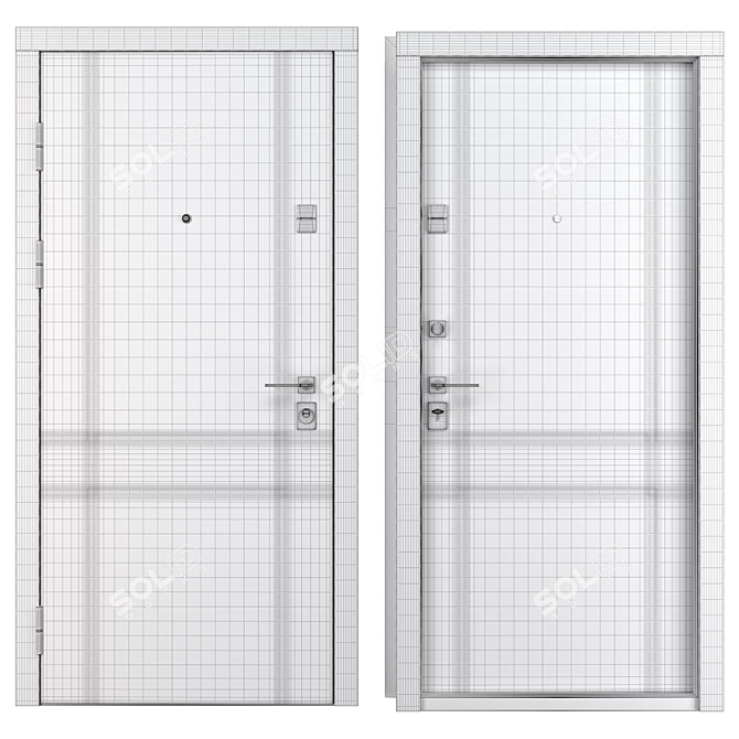 Priority (Abvehr) Metal Door 900x2050mm 3D model image 4