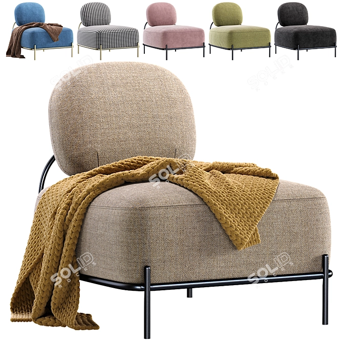 Modern Armchair Gawaii Grey 3D model image 1