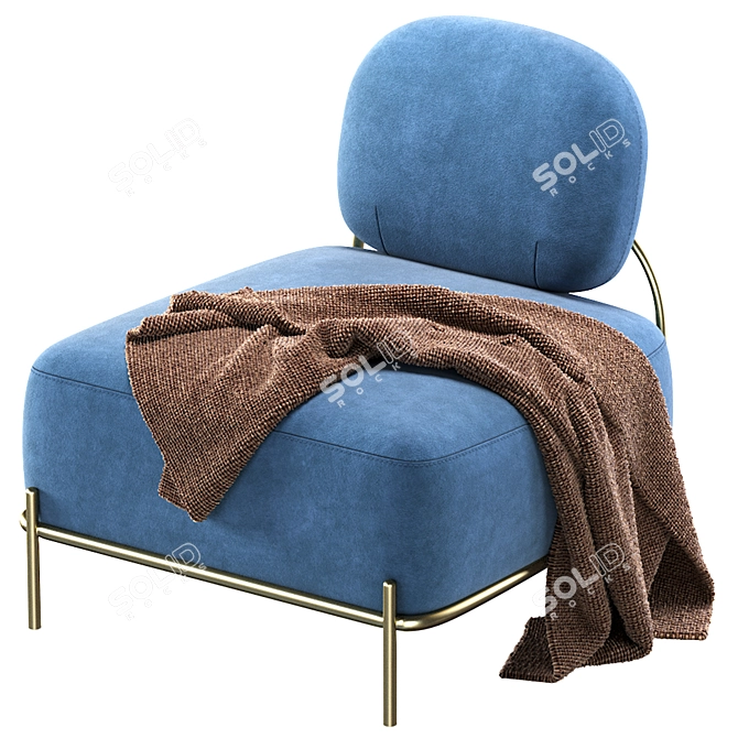 Modern Armchair Gawaii Grey 3D model image 2