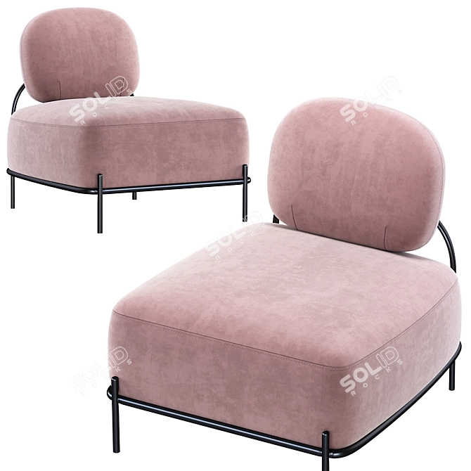 Modern Armchair Gawaii Grey 3D model image 6