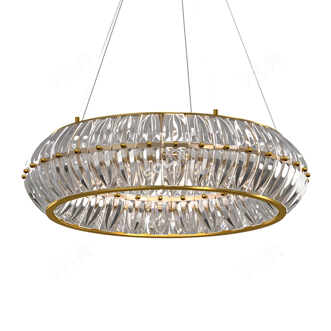 Plonia Crystal Chandelier Brass 3D model image 1