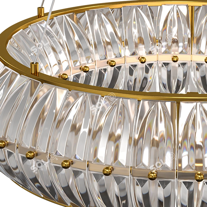 Plonia Crystal Chandelier Brass 3D model image 2