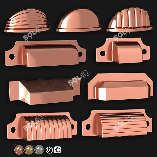 Modern Door Knobs and Handles 3D model image 2