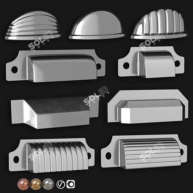 Modern Door Knobs and Handles 3D model image 3