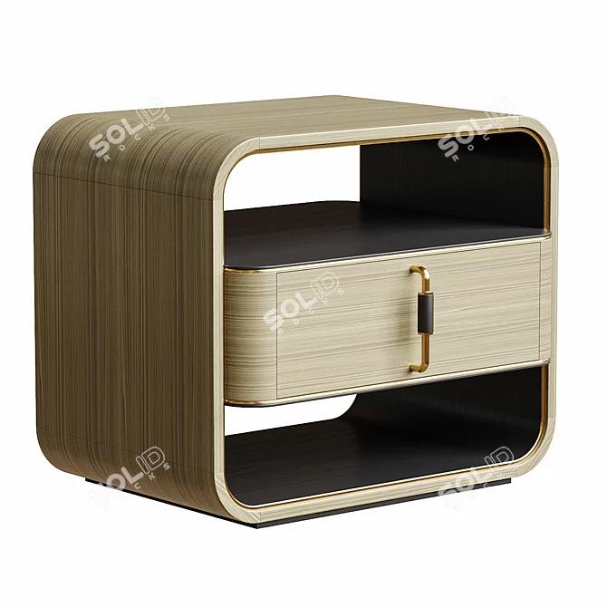  COLMAR Bedside Table: Elegant Luxury 3D model image 1