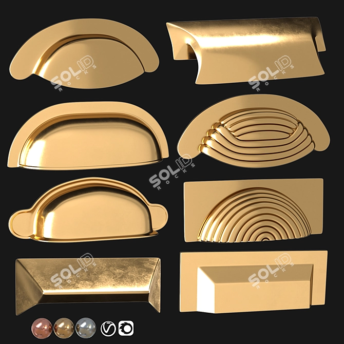 Modern Door Knobs Set 3D model image 1