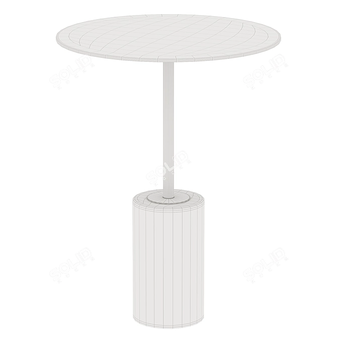 Modern Martini Side Table, White 3D model image 2