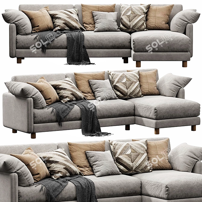 Modern Chaise Lounge Model 3D model image 1