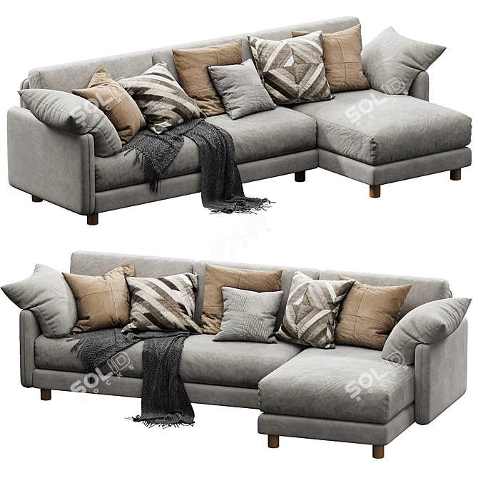 Modern Chaise Lounge Model 3D model image 4