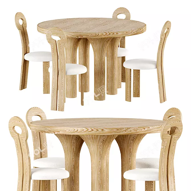 Sarah Sherman Samuel Dining Set 3D model image 1