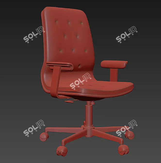 MULLFJÄLLET Conference Chair, Dark Grey – Ergonomic Wheels 3D model image 5