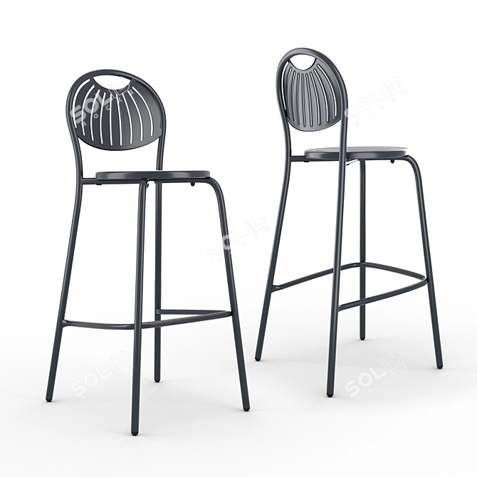 COUPOLE Steel Outdoor Barstool 3D model image 4