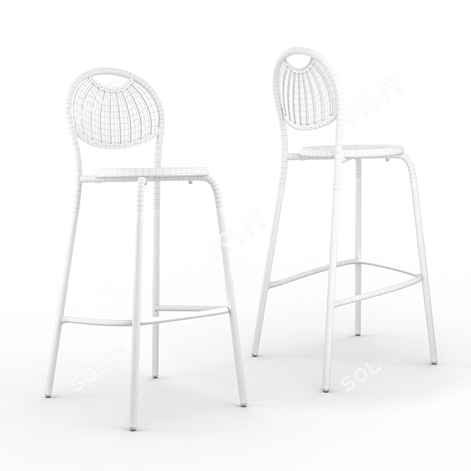 COUPOLE Steel Outdoor Barstool 3D model image 7