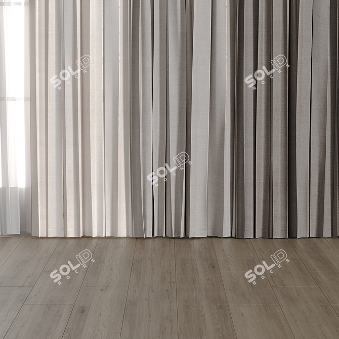 Versatile Colorful Curtain Set 3D model image 3