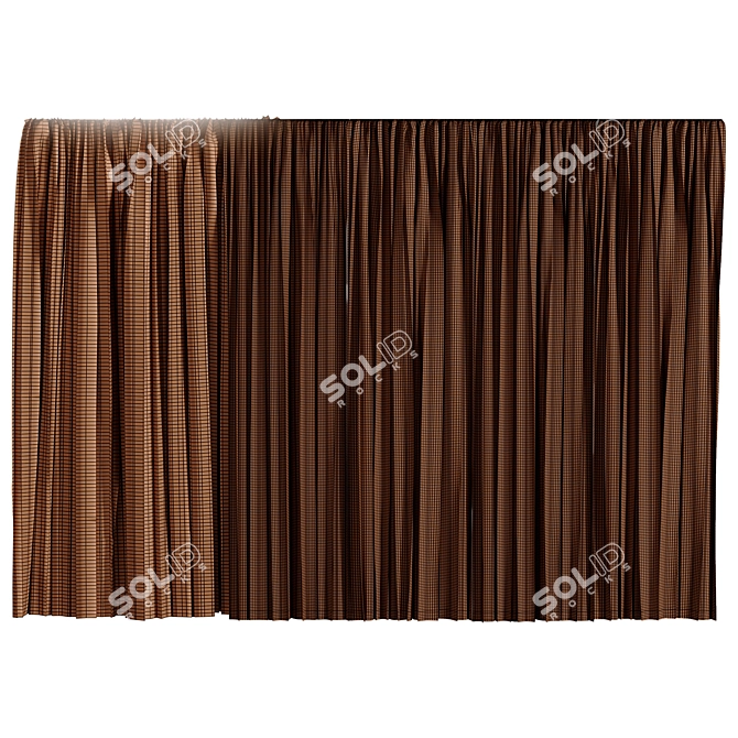 Versatile Colorful Curtain Set 3D model image 5