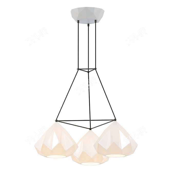 Stylish Triangular Hatton Pendant 3D model image 1