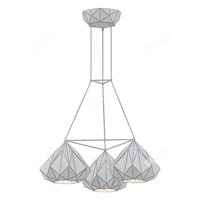 Stylish Triangular Hatton Pendant 3D model image 2