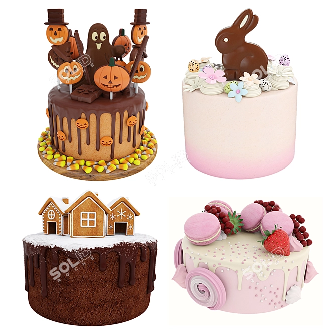 Festive Cake Collection | 3D Models 3D model image 1