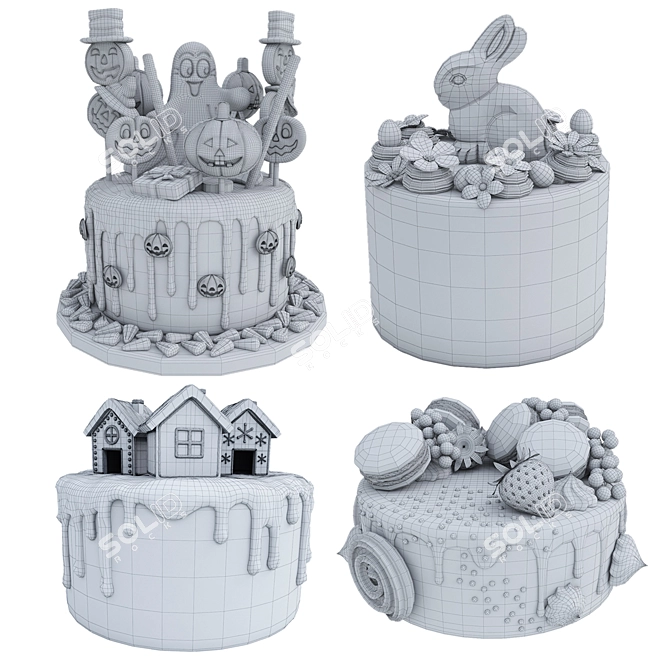 Festive Cake Collection | 3D Models 3D model image 6