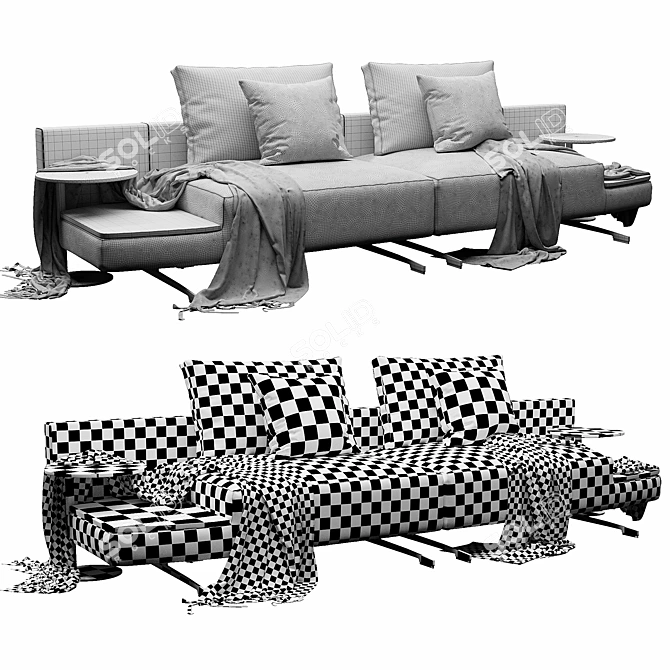 Luxury Modern Sofa Furniture Set 3D model image 4