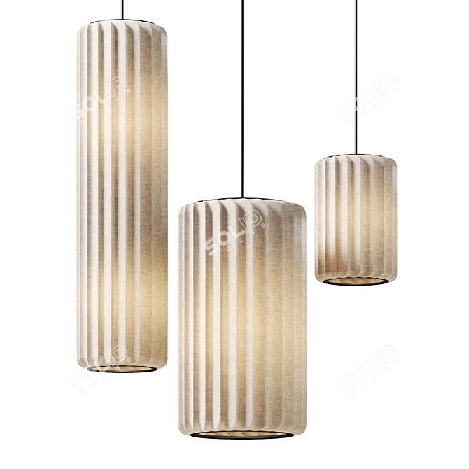 Sakari Fabric Pendant Lamp Fixture 3D model image 1