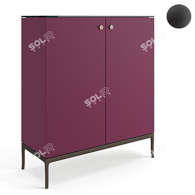 Versace Stiletto Bar Cabinet: Luxury Living 3D model image 1