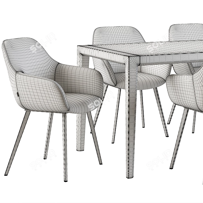 Stylish Dining Set Aminy-Nizou 3D model image 3