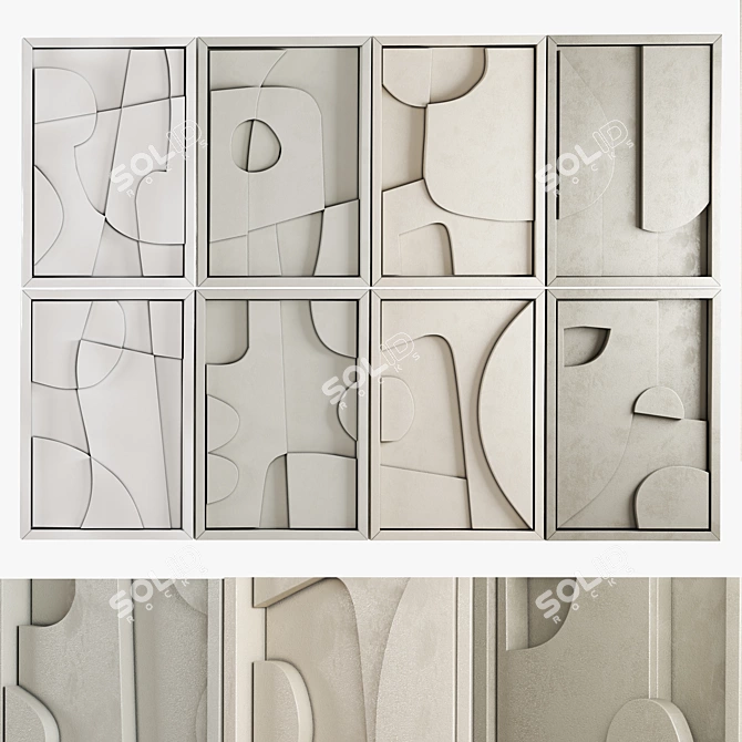 Edith Beurskens Relief Panel Set 3D model image 1