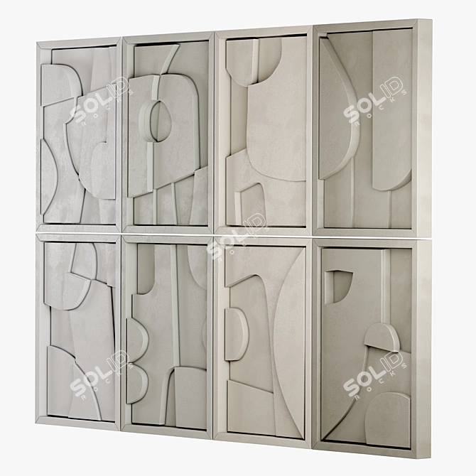 Edith Beurskens Relief Panel Set 3D model image 2