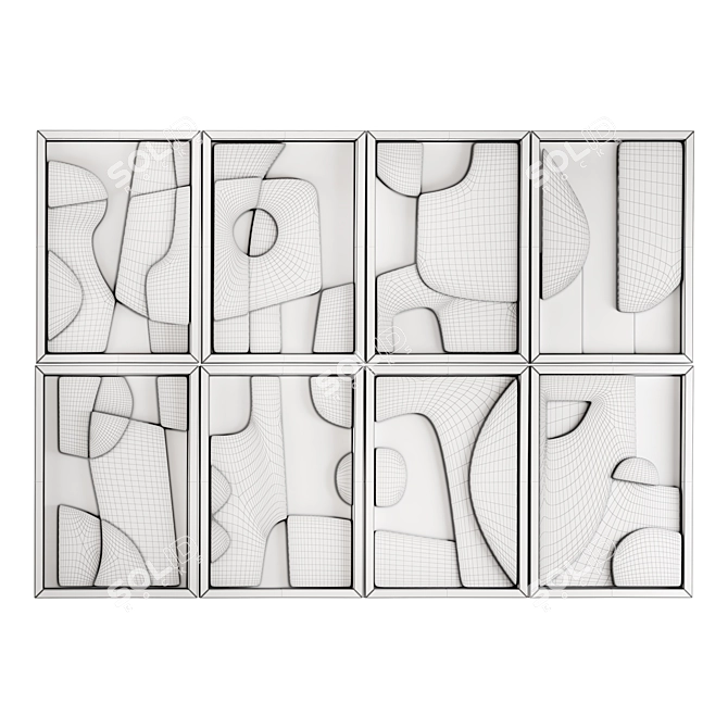 Edith Beurskens Relief Panel Set 3D model image 3