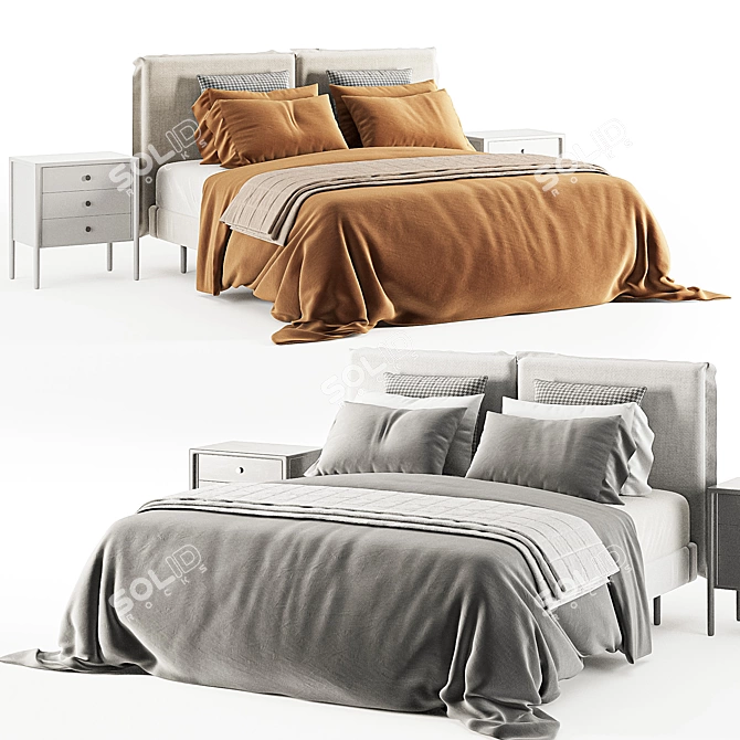 Moderno India Queen Bed 3D model image 2