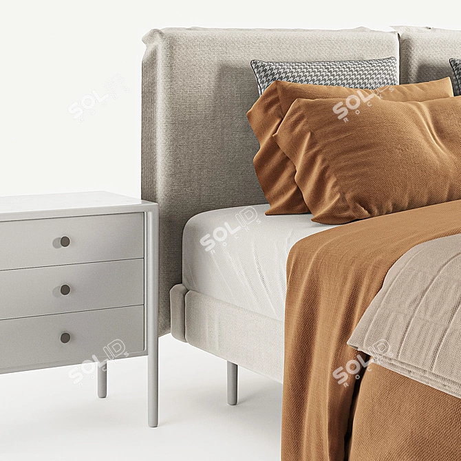 Moderno India Queen Bed 3D model image 3