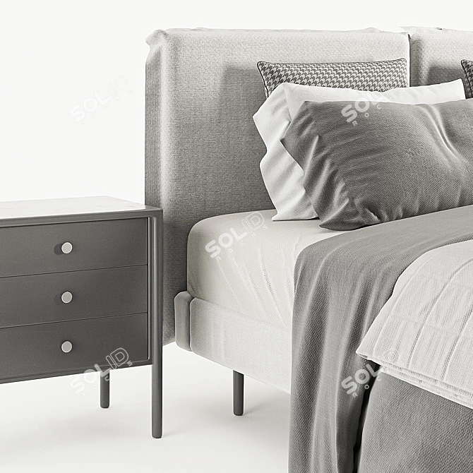 Moderno India Queen Bed 3D model image 4