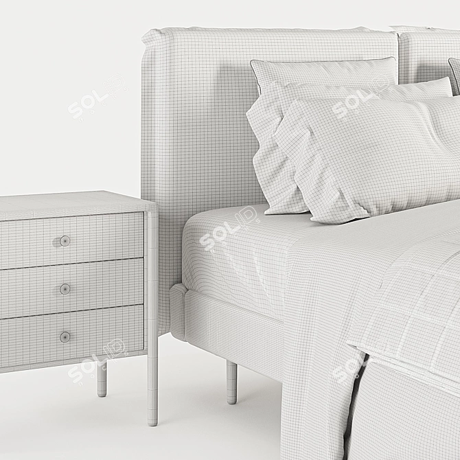 Moderno India Queen Bed 3D model image 5