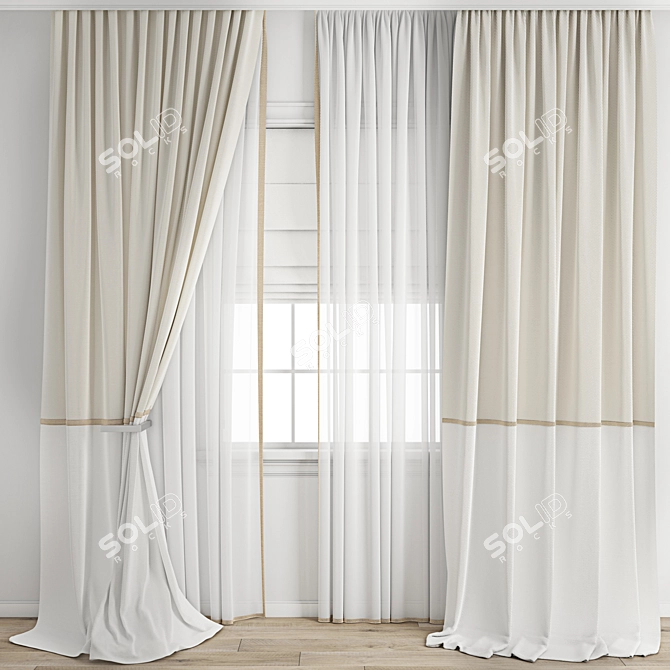 Polygonal Curtain Model Bundle 3D model image 1