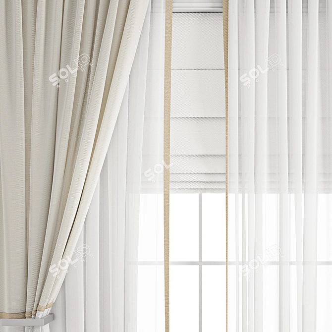 Polygonal Curtain Model Bundle 3D model image 4