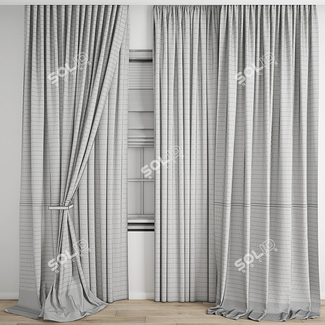 Polygonal Curtain Model Bundle 3D model image 5