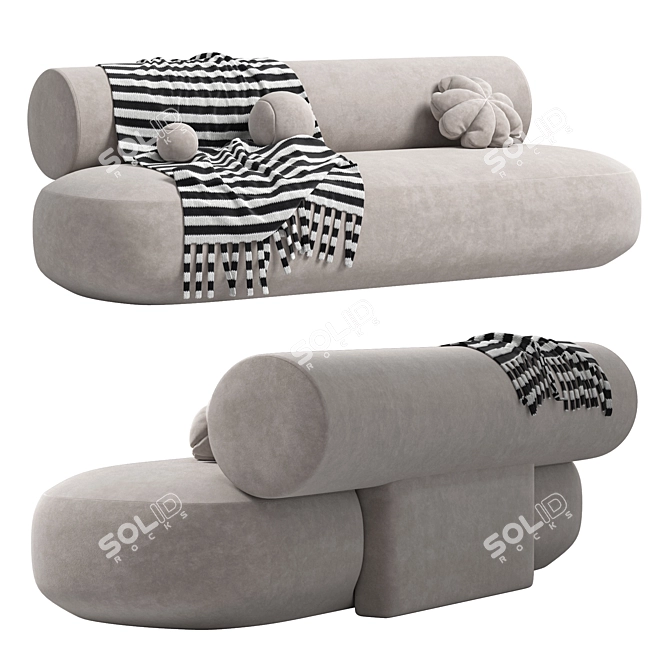 Modern Comfort Hippo Sofa 3D model image 3