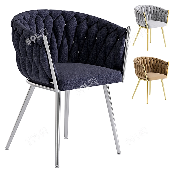Elegant ROMA LUX Velvet Chair 3D model image 1